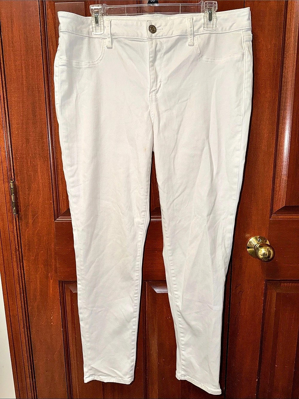 American Eagle Women's Next Level Stretch Skinny Jeans White… New!
